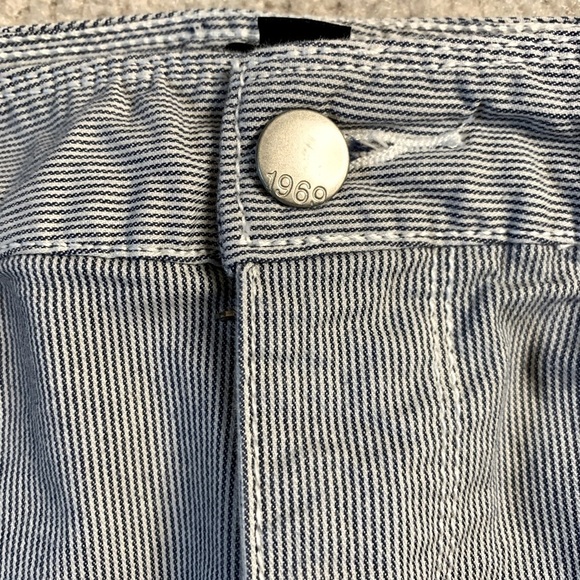 Gap Mini Skirt Pinstripe Blue White Cotton Blend Women Size 6 - Picture 3 of 7